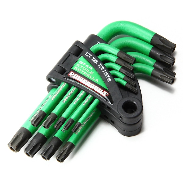 9Pc Short Arm Tamper Proof Star Key Set